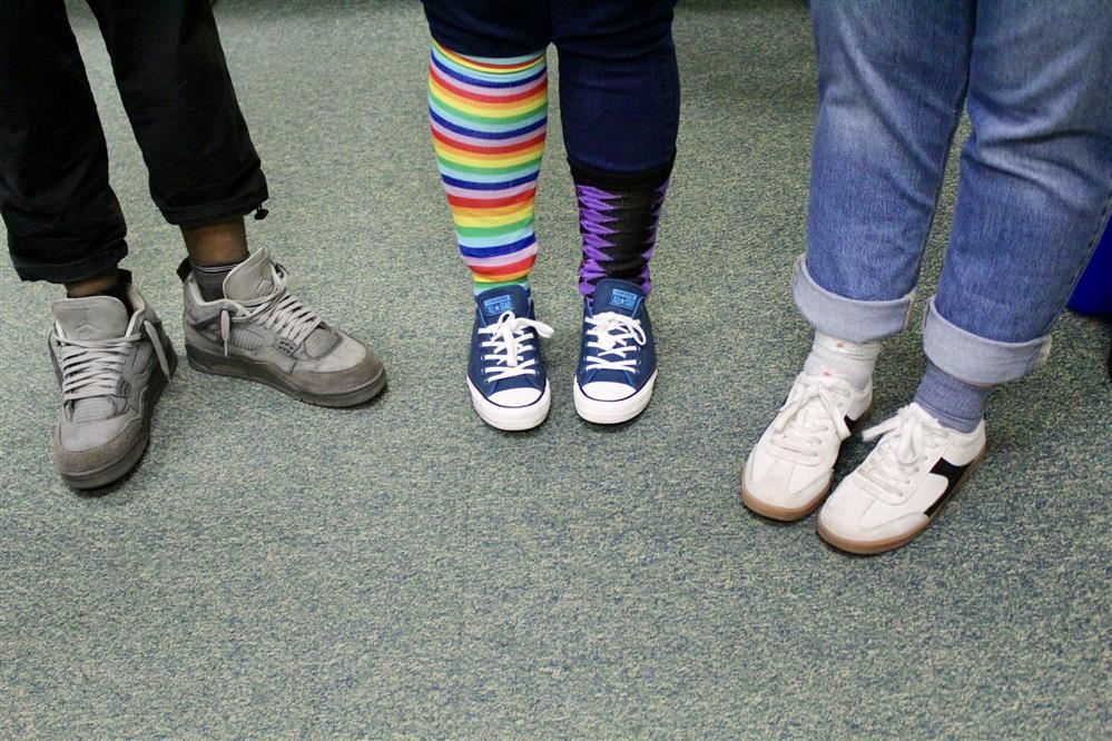  Shoe and mismatched socks
